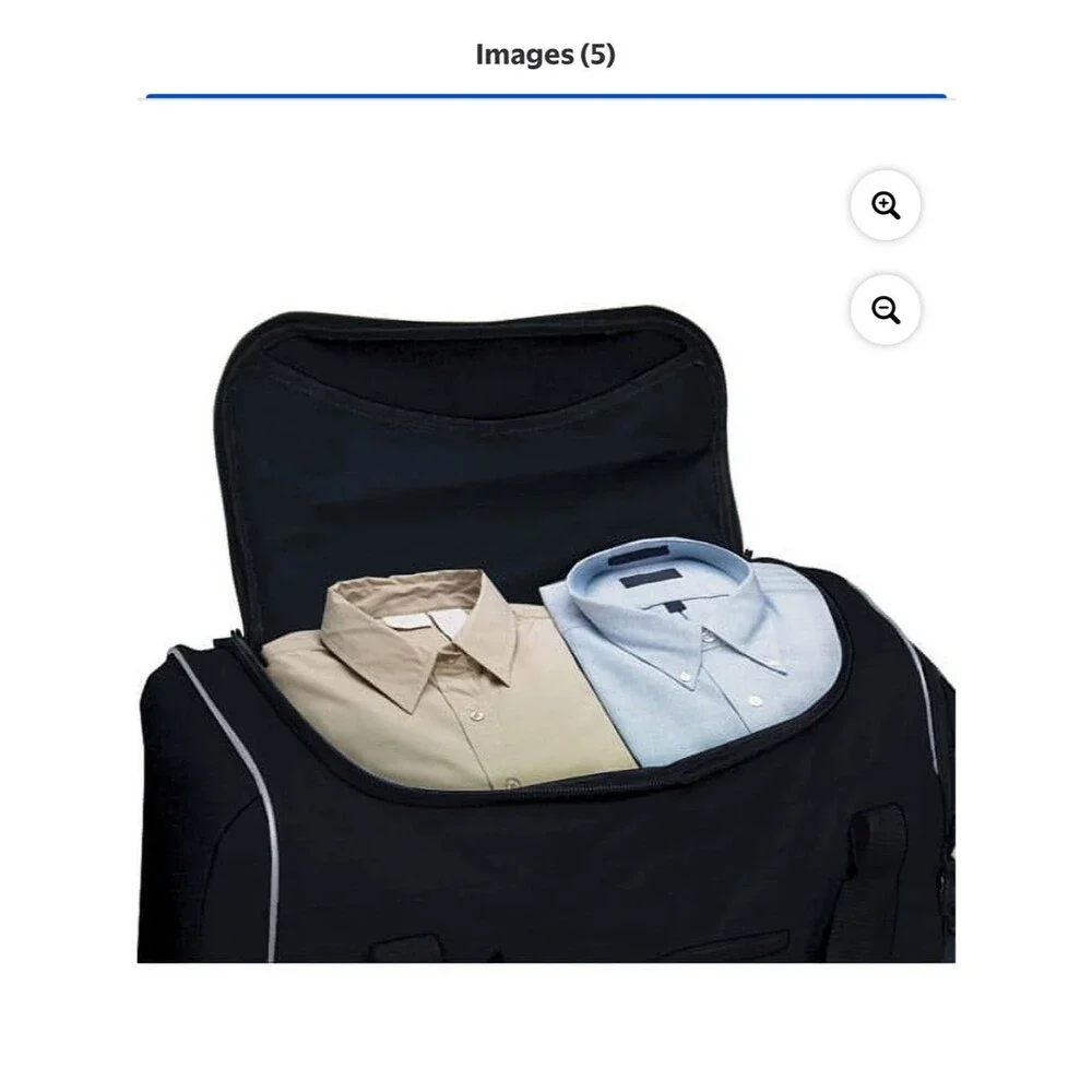 Black Rolling Duffel Bag for Men
